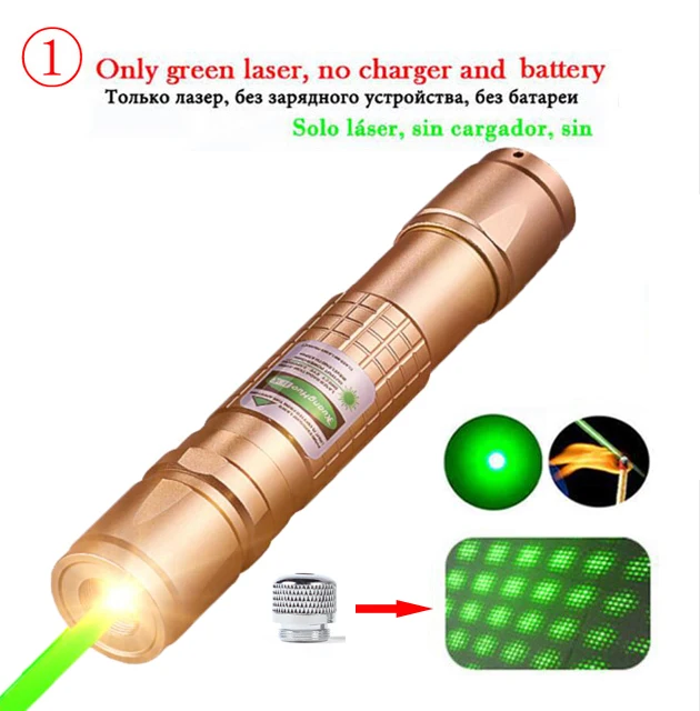 Gold laser and lamp laser pointer hunting green lazer high power tactical Laser sight Pen 303 Burning laserpen Powerful laserpointer flashlight - Цвет: Gold laser and lamp