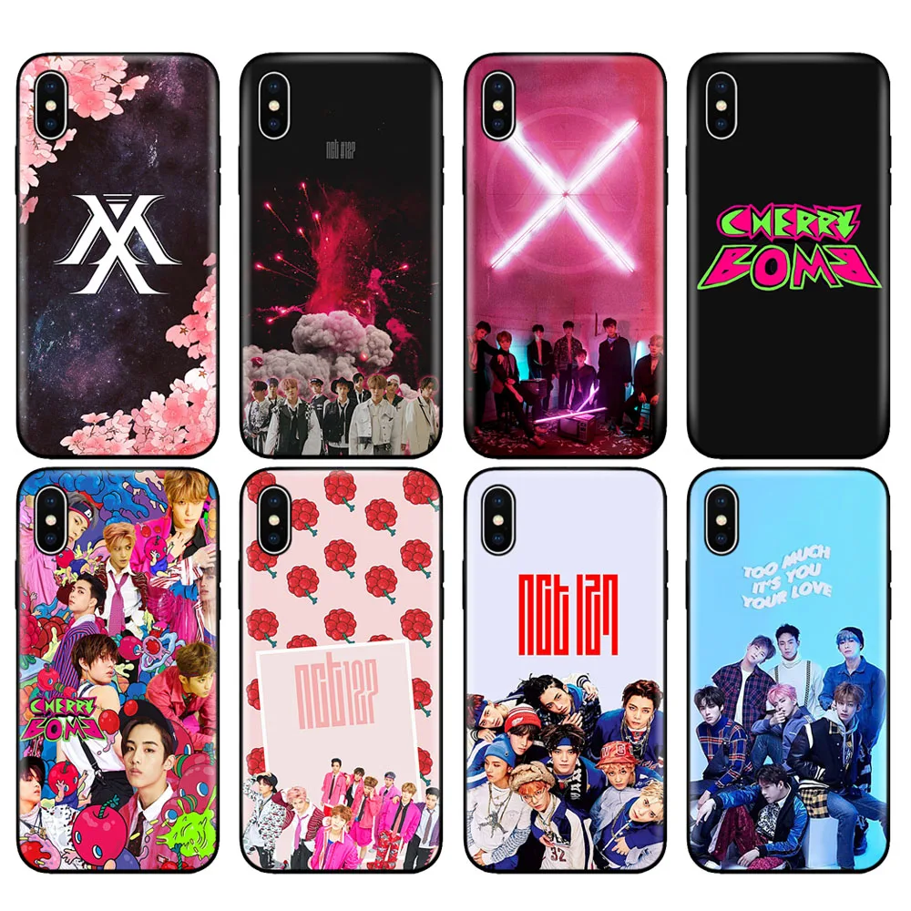 Черный чехол из ТПУ для iphone 5 силикона 6 6s 7 8 plus x 10 XR XS 11 pro Max k.a.r MONSTA X NCT 127|Бамперы| |