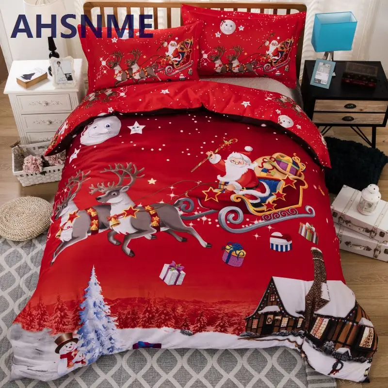 AHSNME 3 шт Новый год Noel Комплект постельного белья Санта Клаус фестивали детский