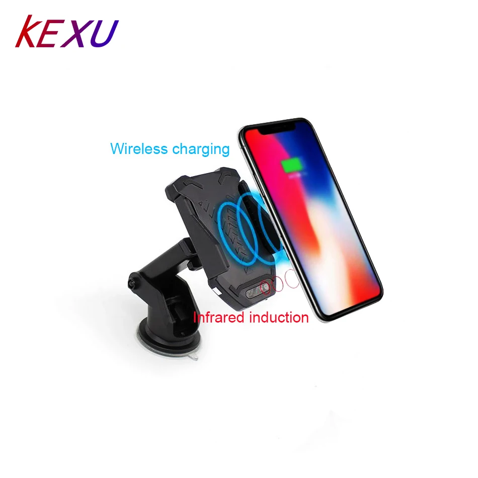Беспроводное Автомобильное зарядное устройство Qi для iPhone X 8 8plus Samsung Galaxy S7 S8 S9 plus