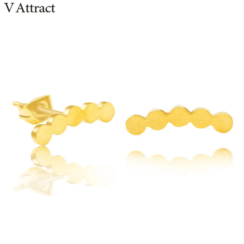 V привлечь Нержавеющая сталь геометрические серьги Для женщин и мужчин цвета: