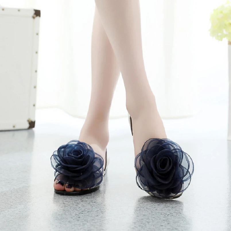 Cresfimix sandalias de mujer Женские модные прозрачные босоножки без застежки с цветочным