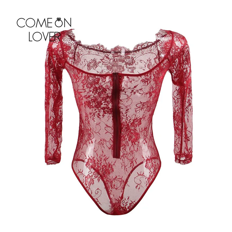 Comeonlover сетчатый боди с вырезом лодочкой одежда для ночного клуба цветочным