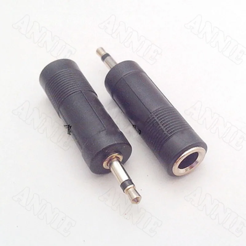 

100pcs/lot AV Audio And Video Converter 6.35 Female To 3.5 Single Channel Male Socket