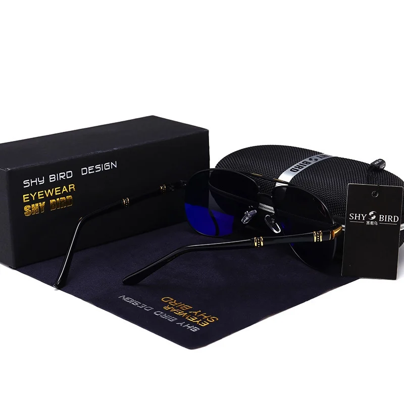 Мужские поляризационные солнцезащитные очки круглые зеркальные Классические