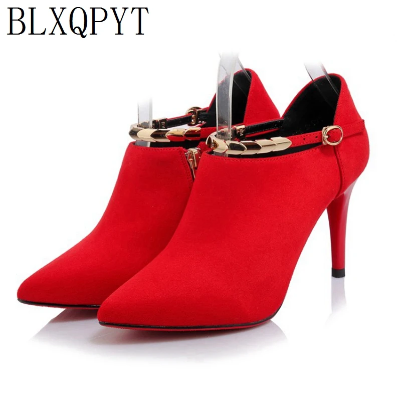 BLXQPYT Size Sale 33-43 New Fashion Elegant Pointed Toe Women High Heels 8.5cm Zipper high Quality Wedding Party Shoes 757-6 | Обувь