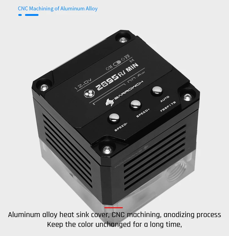 Barrowch FBSP17B, 17 Вт PWM интеллектуальный насос, OLED цифровой дисплей, DDC серия, ручной и ШИМ контроль скорости водяного Охлаждения Насос