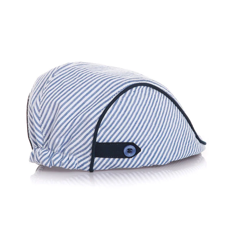 Детский берет хлопковая мягкая детская шапка полосатый на весну и осень для