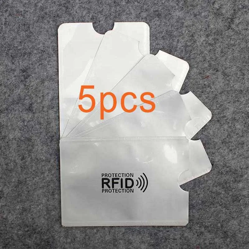 5 шт. Анти Rfid кошелек Блокировка ридер замок банк держатель для карт Id банковский чехол для карт Защита металлический кредитный держатель для карт Алюминий - Цвет: Черный