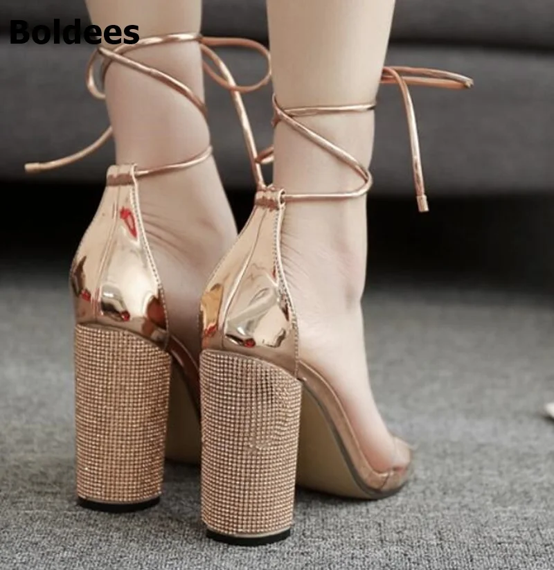 Женские босоножки на высоком каблуке 11 см с открытым носком|Боссоножки и