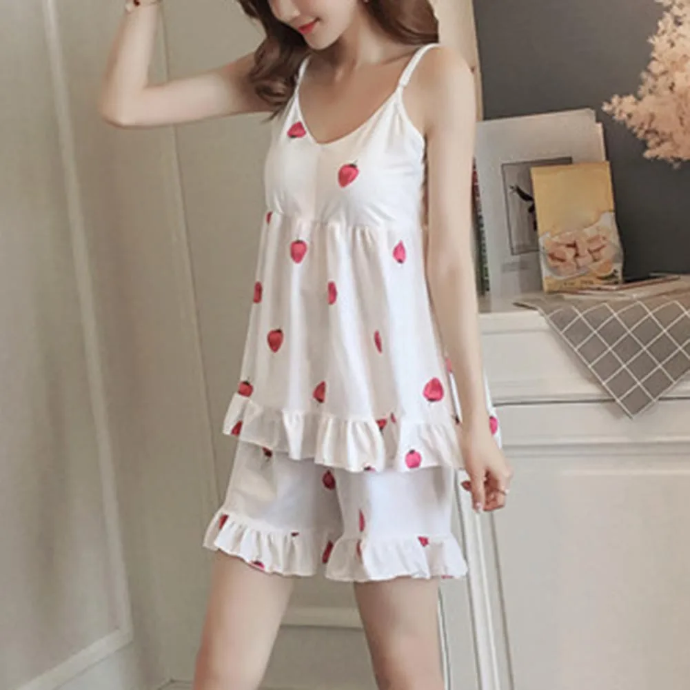 Модная женская ночная рубашка без рукавов для девушек пижама комплект летней