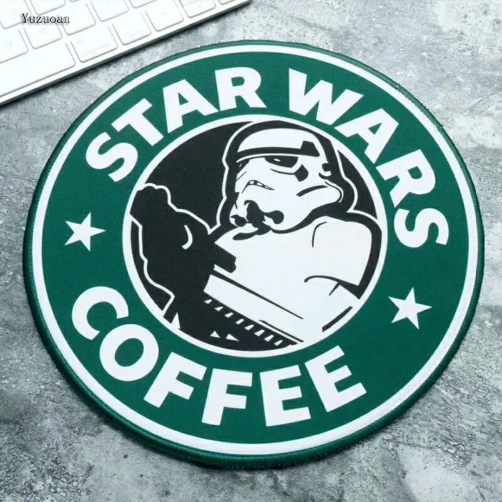 Yuzuoan игровой коврик для мыши Star Wars, креативный коврик для мыши с фильмом, с периферией, Звезда смерти, утолщенный игровой стол, круглый коврик, размер 22X22 см, 20X20 см