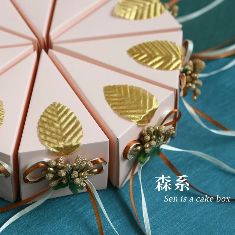 5 стилей креативные бумажные коробки треугольной формы для торта свадебных