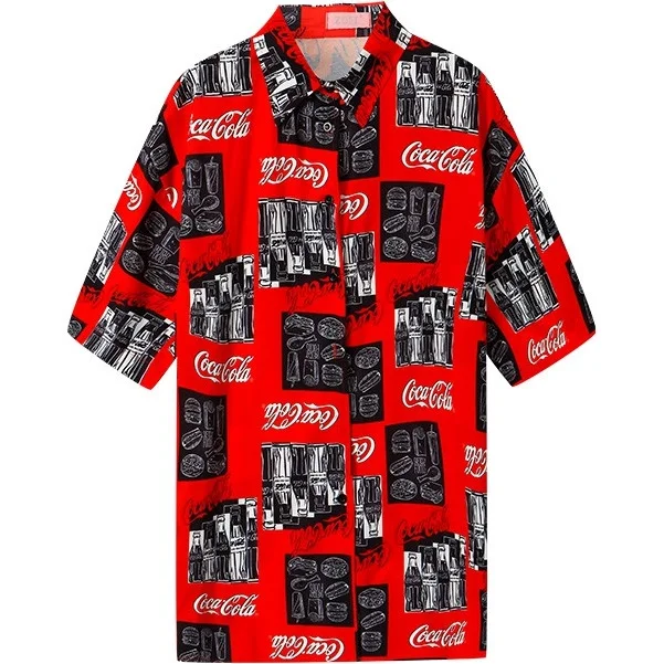 Women Harajuku Blouse 2019 Summer Hamburg Sandwich Hot Dog Soda Drank Print Short Sleeve Plus Size Shirt for Girls Oversized Top |