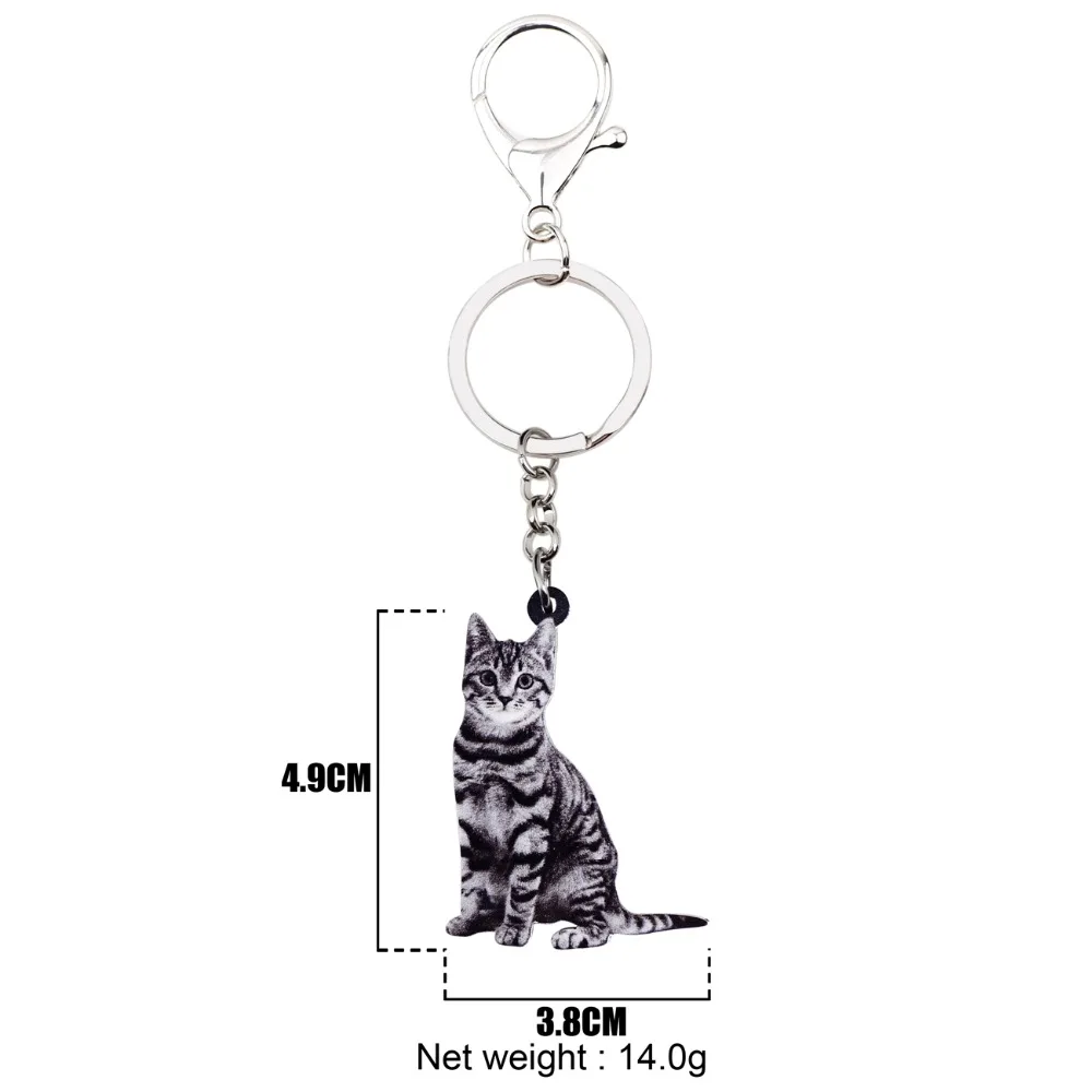 Bonsny акриловый Американский короткошерстный котенок кошка брелок для ключей