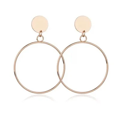 goldCE0757 Индивидуальность модные Эффектные серьги большие геометрические серьги женские Висячие серьги в форме капли современные ювелирные изделия - Окраска металла: goldCE0757