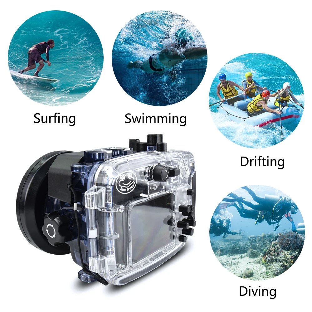 Seafrogs 60 м/195ft Дайвинг камера водостойкий корпус чехол для sony RX100 VI + Рыбий глаз