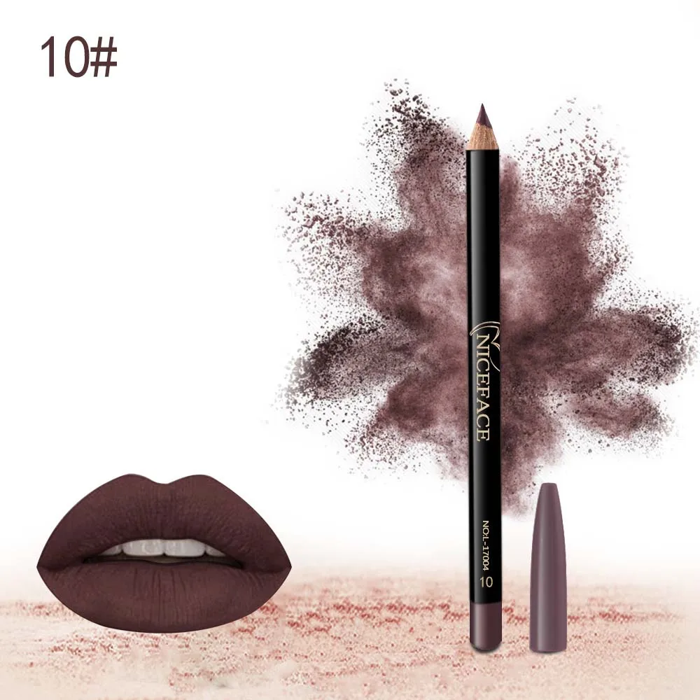 Lip liner-10 Русалка перламутровый металлический блеск Мерцающая губная помада Блестящий увлажняющий Увлажняющий блеск для губ сексуальный 10 цветов для женщин макияж - Color: Lip liner-10