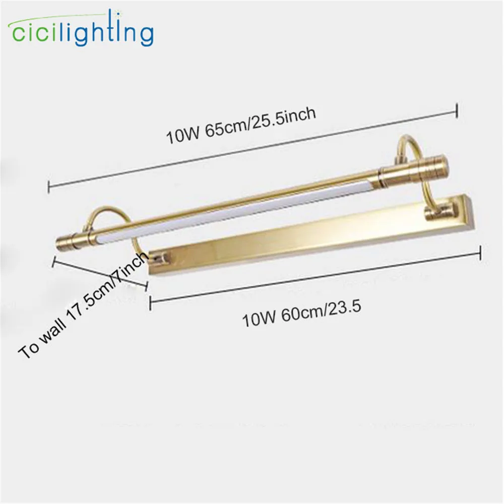 Декоративная светодиодная лампа для зеркала в винтажном стиле 10 Вт 65 см|lighting lamp