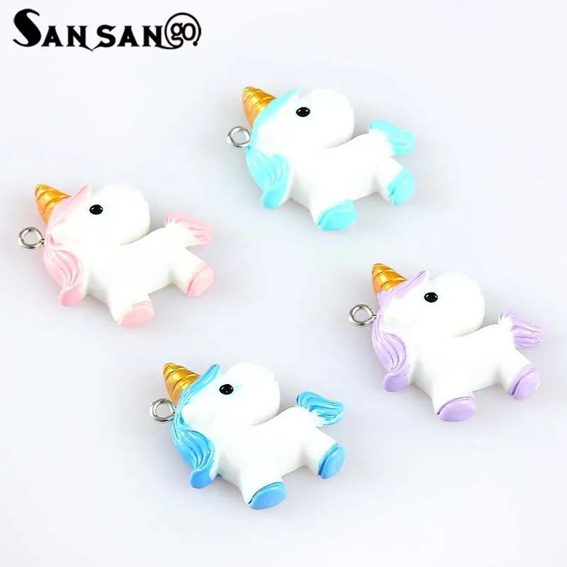 10 шт. Смешанные Красочные Мультяшные милые единороги подвески для женщин и