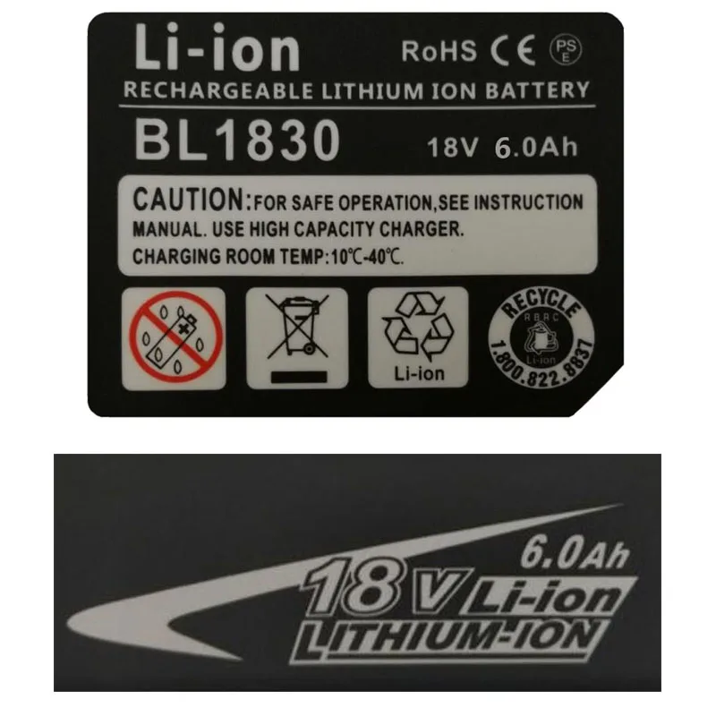 6 Ah Label BL1830 BL1840 BL1850 BL1860 бирка литий-ионная батарея этикетка для Makita 18 в 3000 мАч 4000 мАч 5000 мАч 6000 мАч литий-ионная батарея - Цвет: 6 Ah Label