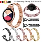 Ремешок для часов 20 мм для Samsung Galaxy Watch Active 42 мм для Gear S2, ремешок для смарт-часов с металлическими стразами, сменный Браслет