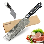 Нож шеф-повара Sunnecko VG10 из дамасской стали, кухонный инструмент для резки, лезвие 7 дюймов, 73 слоя