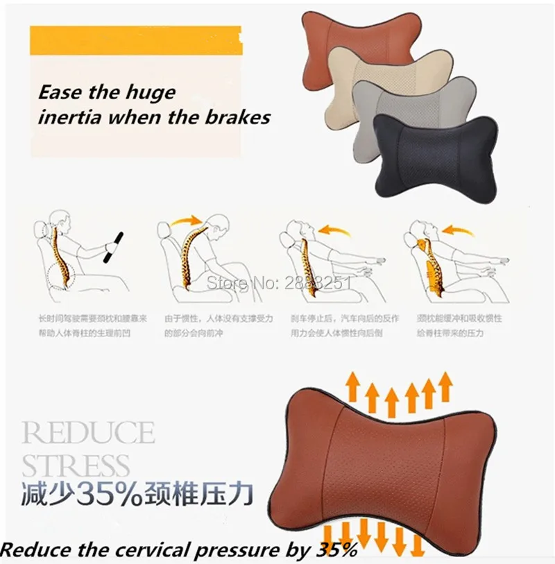 2 шт. автомобильный Стайлинг искусственная кожа подголовник для автомобиля