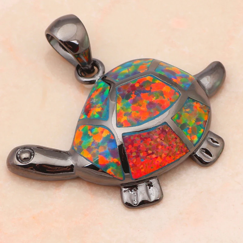 6 59 г дизайн черепахи редкий оранжевый огненный опал серебро штампованное