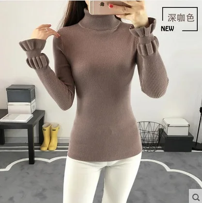 Зима 2019 Женский кашемировый свитер с высоким воротником Женские Повседневные