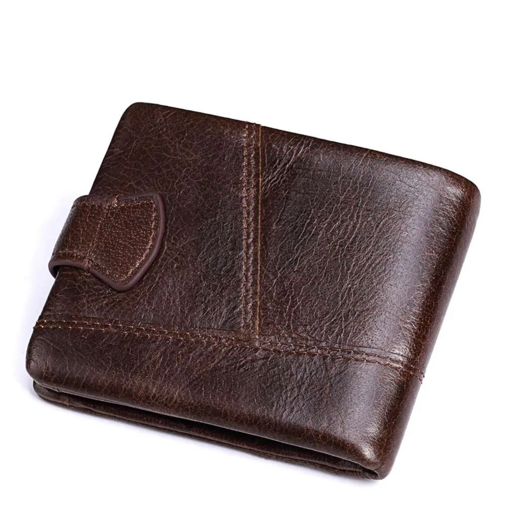 Кошелек KAVIS мужской из натуральной кожи роскошный брендовый бумажник на молнии с