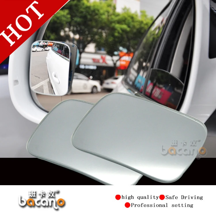 

BACANO 2Pcs/SET 360 Degree Car Mirror Wide Angle Round Convex Blind Spot Mirror For Parking Rear View Mirror Rain Shade