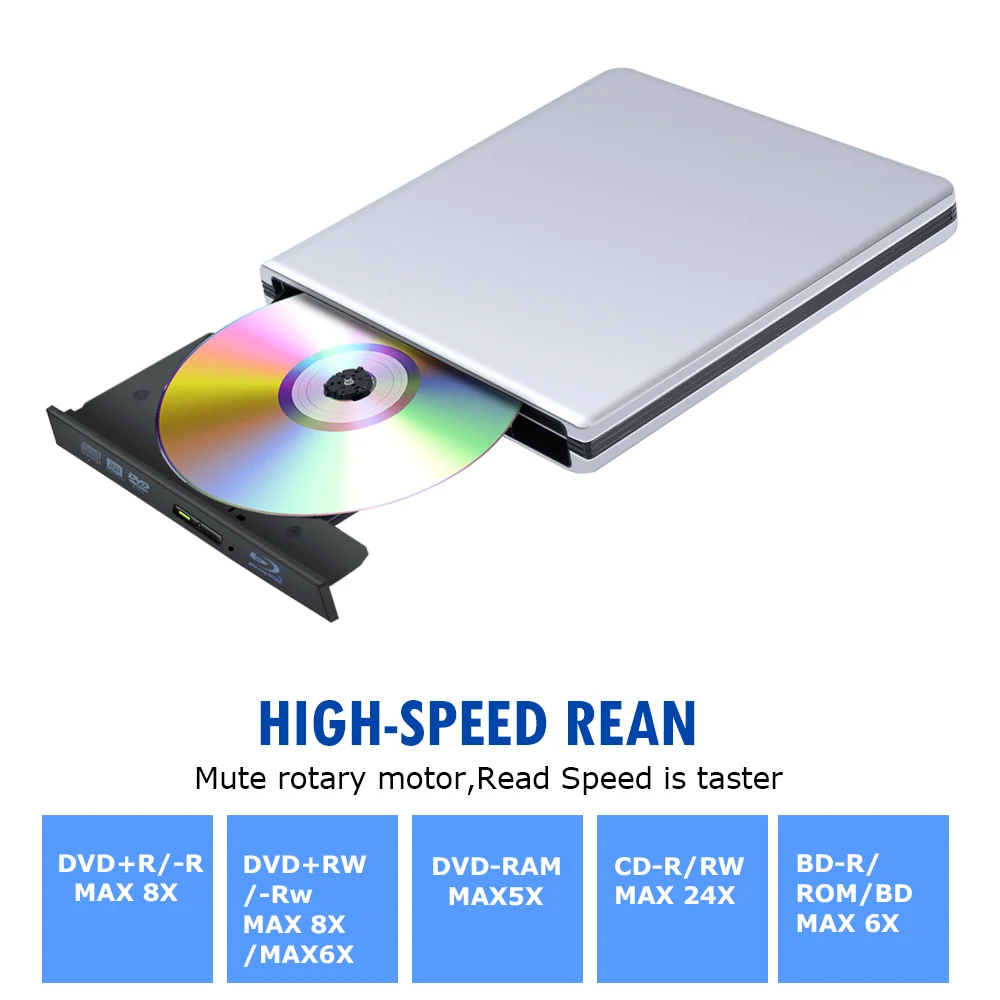 Blu Ray USB 3 0 внешний DVD CD Привод горелка CD/DVD RW Писатель плеер для ноутбука ноутбук ПК