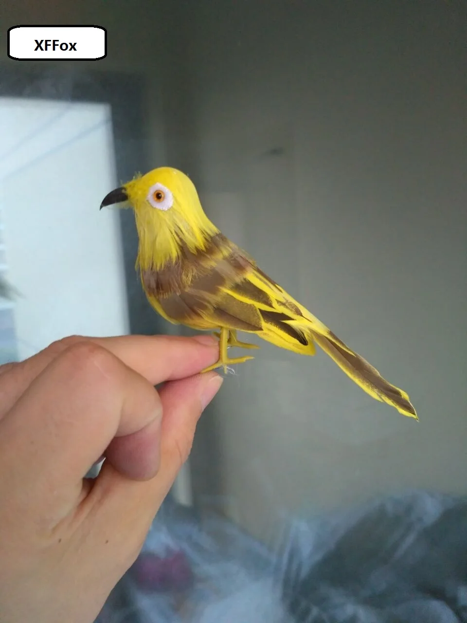 

mini reallife yellow&gray bird model foam&feather simulation cute bird toy gift about 12cm xf0661