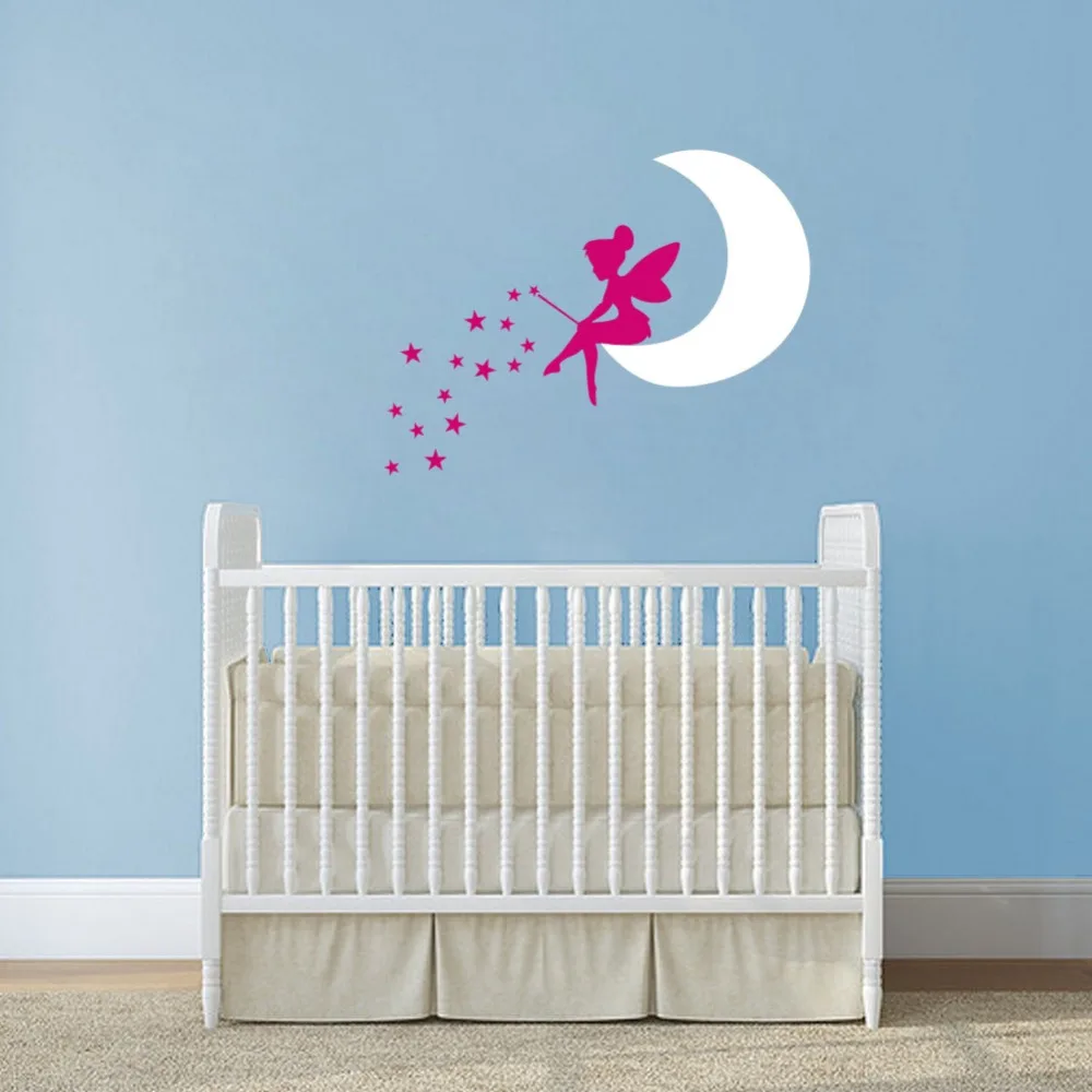 Виниловая наклейка на стену с изображением Феи луны и звезд | Дом сад