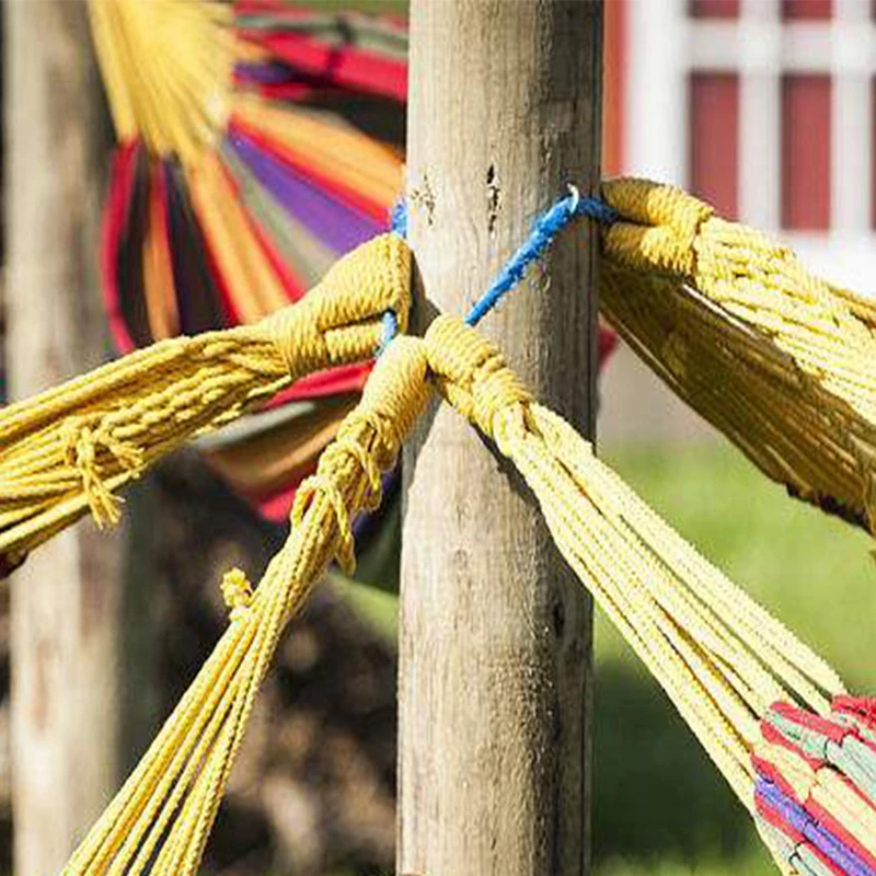 Уличные хлопковые полосатые Разноцветные толстые холщовые гамак для отдыха с