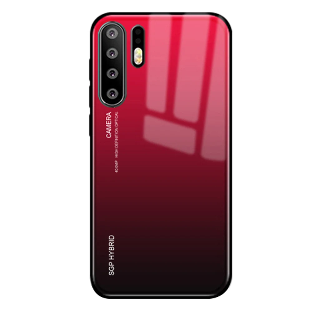 Gradient Red Градиентный чехол из закаленного стекла для huawei P30 Pro P 30 Lite светильник 30 P Huwei P30pro p30lite P20 P 20 lite p20lite мягкий чехол-бампер - Цвет: Gradient Red