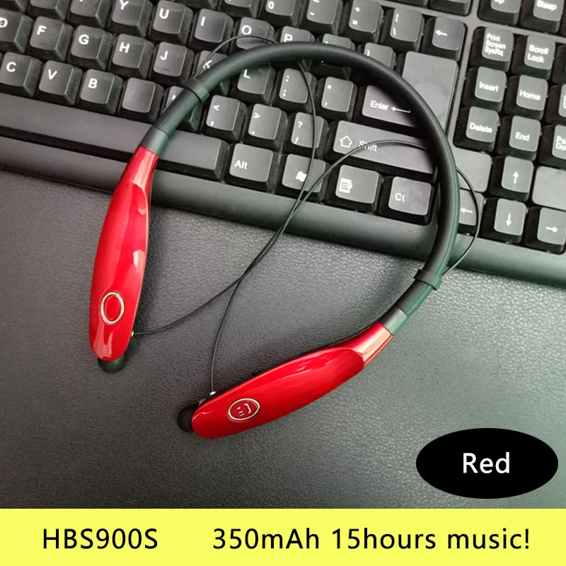 red 900s Bluetooth наушники беспроводные наушники для бега спортивные басы звук беспроводные наушники с микрофоном для Iphone Xiaomi наушники - Цвет: red 900s