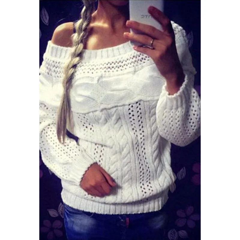 Весна 2020 Женский Повседневный однотонный пуловер с длинным рукавом свободный