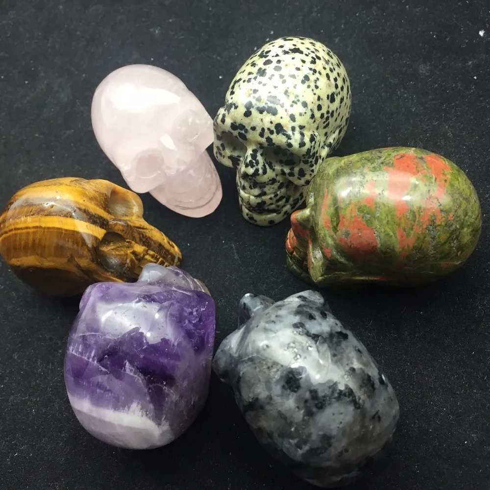 Резное Исцеление в виде черепов 6 шт./набор|natural stones and crystals|skulls carvedstones crystals |