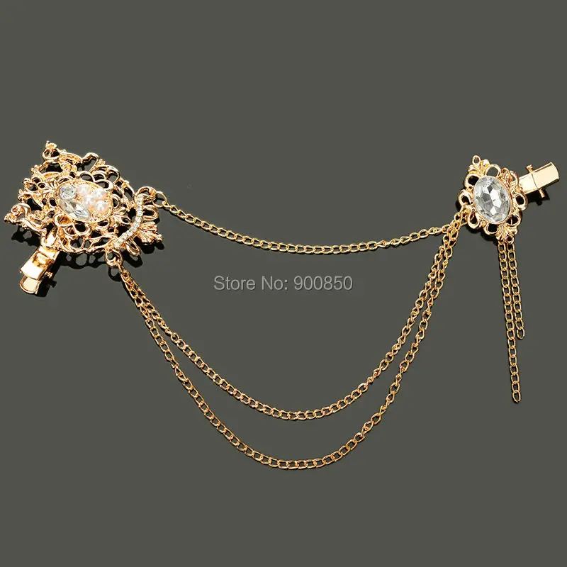 Золотые/Серебрянные хромированные длинные головка с металлическими цепочками