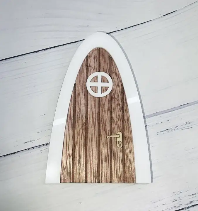 Light Brown door Ручная работа детская голубая фея дверь отличный подарок для девочек комната миниатюрный ролевые игры Волшебные феи зуб Фея дверь подарок для девочек - Цвет: Light Brown door
