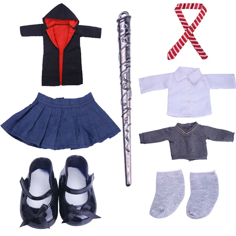 Гермиона Грейнджер Кукла Одежда Chaussures для American Girl Poupées: 8 шт. ХОГВАРТС-как