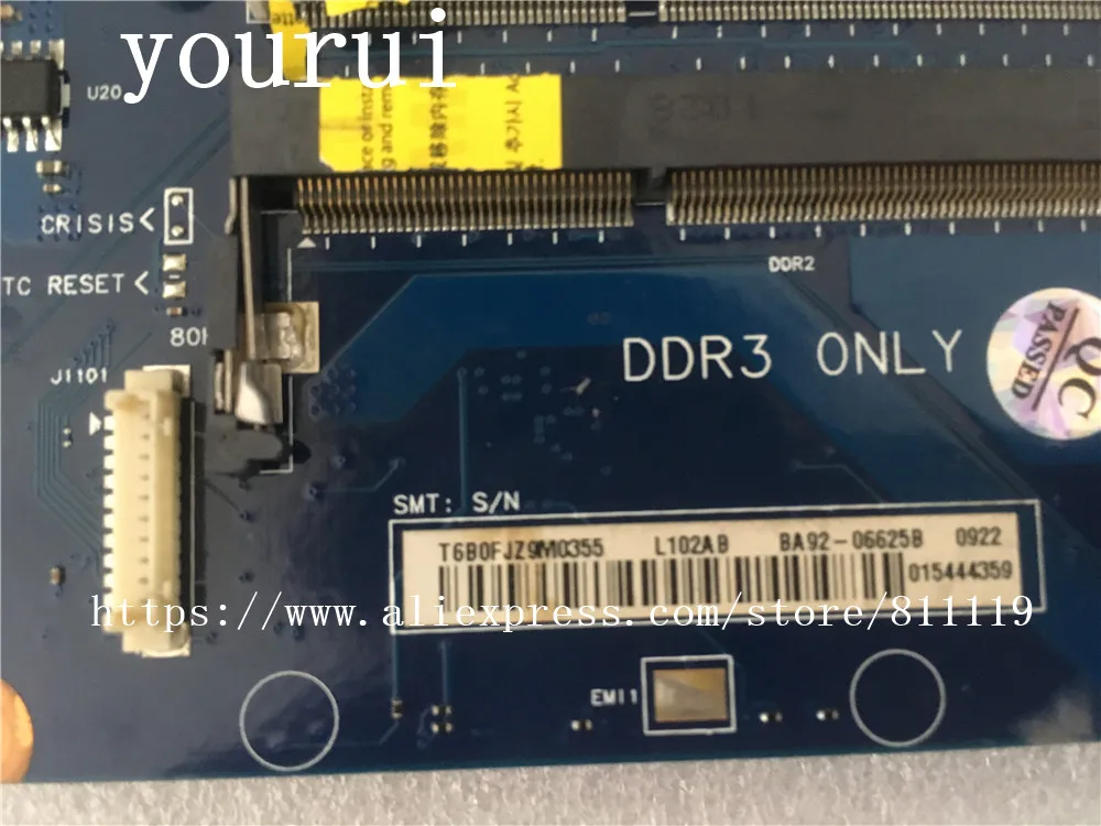 Yourui высокого качества для Samsung R538 R540 ноутбук материнская плата BA92-06625B BA92-06625A DDR3
