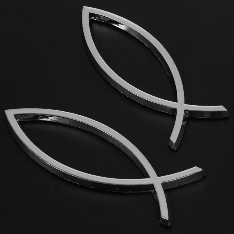 2pcs 3D Silver Jesus Symbol Badge Sticker Distinctive Decoration for Car | Автомобили и мотоциклы