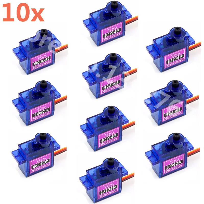 10pcs SG92R Micro 9g Servo Nylon Carbon Fiber Gears Replace SG90 For RC Model Aeromodelling Helicopter Airplane Parts |