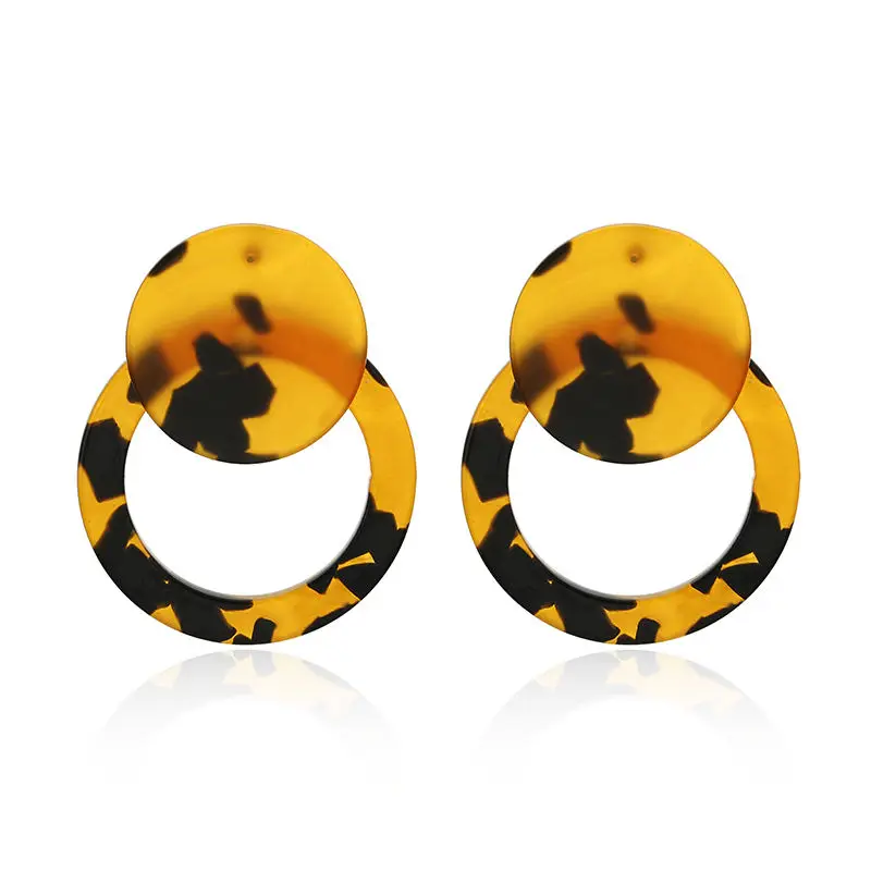 2019 новые модные серьги из акриловой смолы Висячие геометрические овальные для