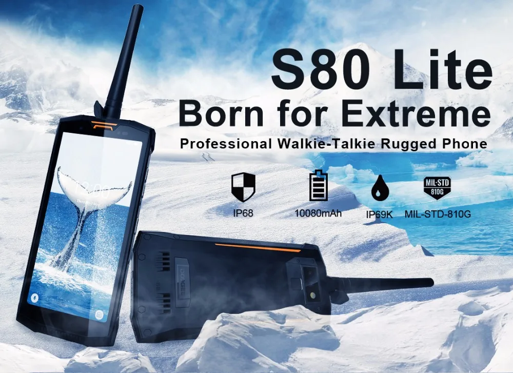 IP68/IP69K портативная рация DOOGEE S80 Lite мобильный телефон Беспроводная зарядка NFC 10080 мАч 12V2A 5,99 FHD Helio P23 Восьмиядерный 4 Гб 64 ГБ