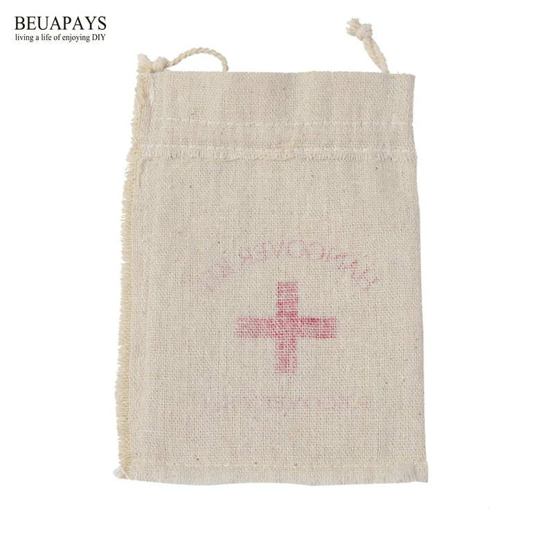 

20pcs hemp bundle bags Hangover kit in sickness and in health Cotton and hemp sucker Gift bags cotton canvas bags environmental