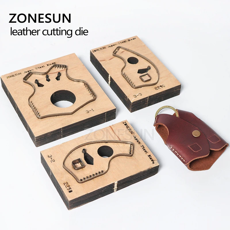 ZONESUN Y006 изготовленный на заказ высекальный штамп для кожи держатель брелка